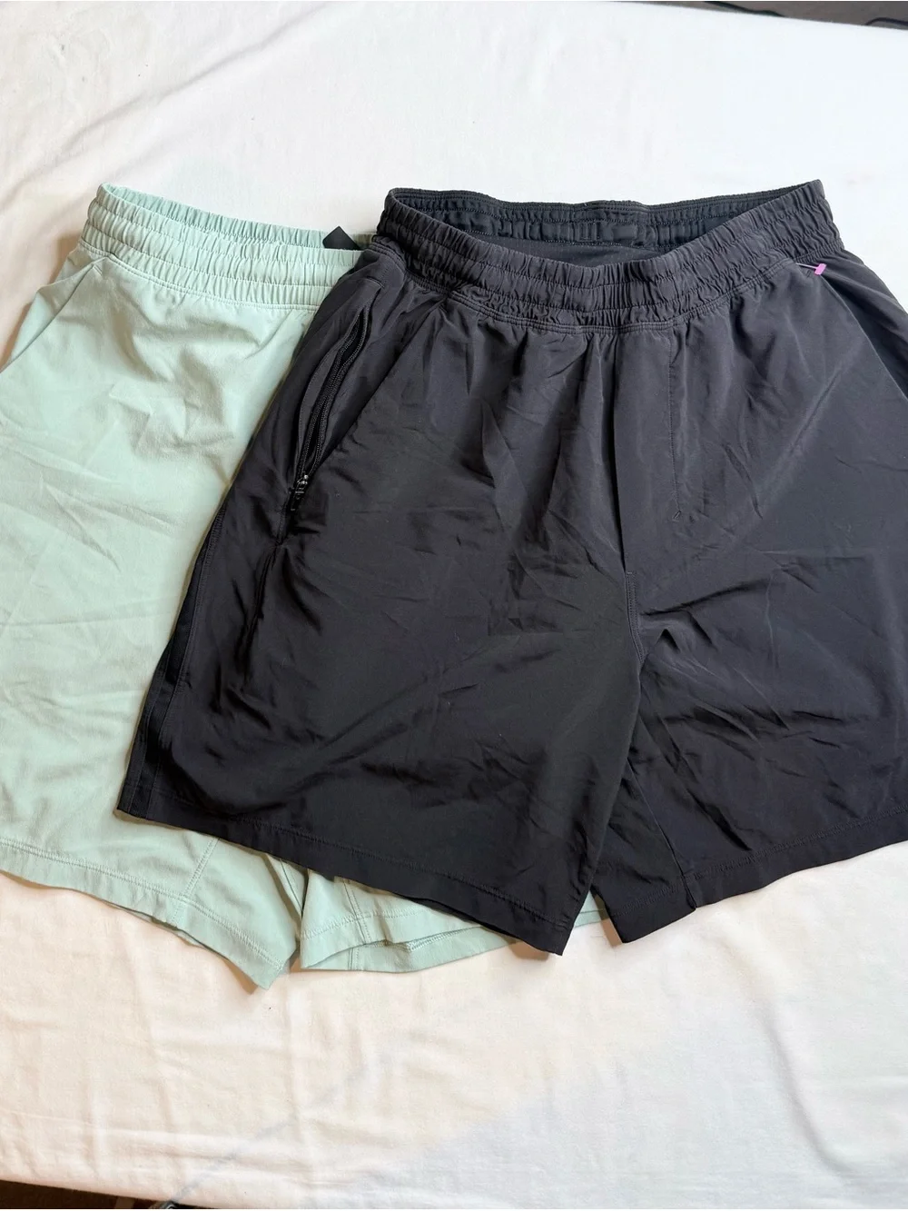 lululemon athletica Women's Run Shorts in Mint and Black